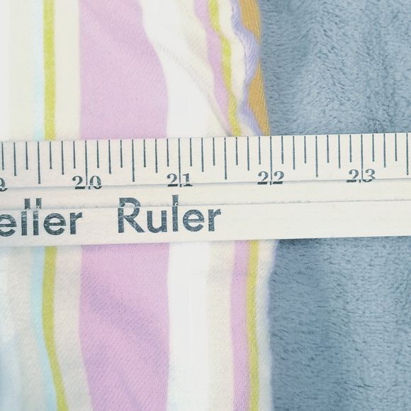 Victorias Secret Pajama Set Womens Large Rainbow Striped Cotton Flannel Y2K Cozy - Picture 7 of 16